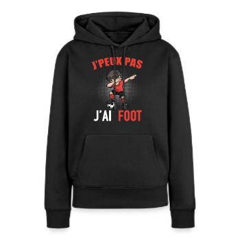 J Peux Pas J Ai Foot Football Enfant Garçon - Sweat à capuche Premium bio Femme - noir - Devant - Julia (174cm)