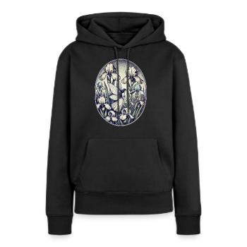 Fée Iris - Sweat à capuche Premium bio Femme - noir - Devant - Julia (174cm)