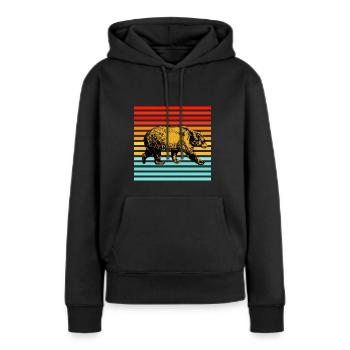 Braunbär Grizzly - Frauen Premium Bio Hoodie - Schwarz - Vorne - Julia (174cm)