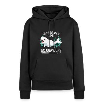 Ozean Tierliebhaber Beluga Wal Geschenk Beluga - Frauen Premium Bio Hoodie - Schwarz - Vorne - Julia (174cm)