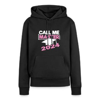 Diplôme de maîtrise réussi 2024 Diplôme de maîtrise - Sweat à capuche Premium bio Femme - noir - Devant - Julia (174cm)