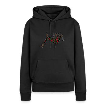 Cornemuse Écosse Musique - Sweat à capuche Premium bio Femme - noir - Devant - Julia (174cm)
