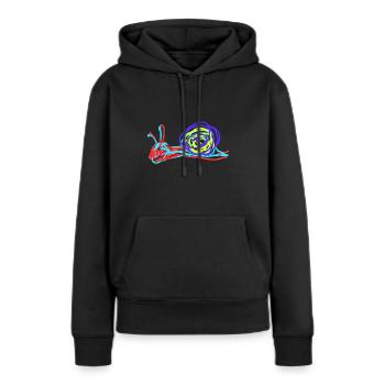 Escargot nu - Sweat à capuche Premium bio Femme - noir - Devant - Julia (174cm)
