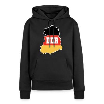 Ostblock DDR - Frauen Premium Bio Hoodie - Schwarz - Vorne - Julia (174cm)