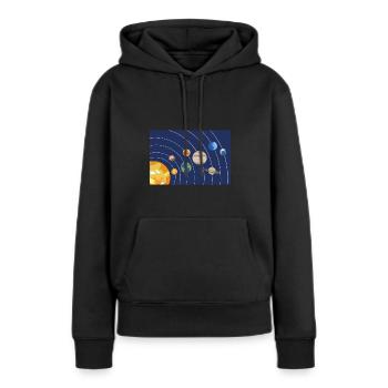 Sonnensystem Sonne Planeten Umlaufbahnen - Frauen Premium Bio Hoodie - Schwarz - Vorne - Julia (174cm)