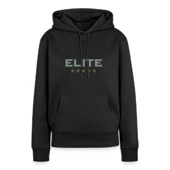 Elite Text 5 Sterne Für die Besten der Besten - Frauen Premium Bio Hoodie - Schwarz - Vorne - Julia (174cm)