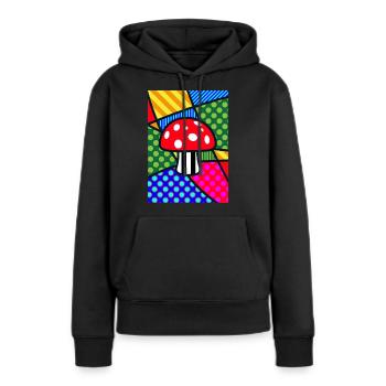 Fliegenpilz - Frauen Premium Bio Hoodie - Schwarz - Vorne - Julia (174cm)