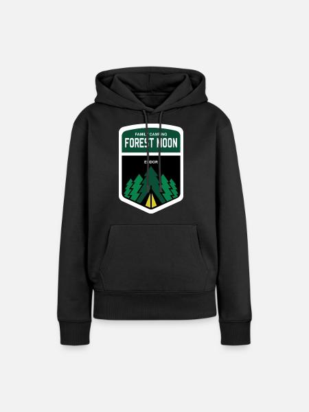 moon forest symbol - Frauen Premium Bio Hoodie - Schwarz