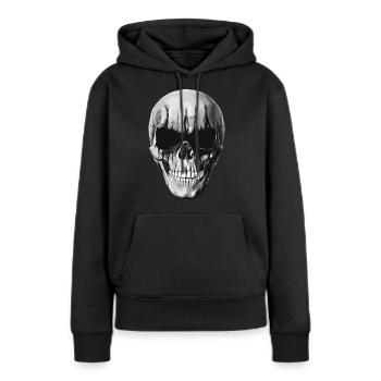 Crâne de Black Metal - Sweat à capuche Premium bio Femme - noir - Devant - Julia (174cm)