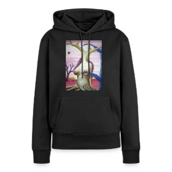Surrealistische Malerei - Frauen Premium Bio Hoodie - Schwarz - Vorne - Julia (174cm)