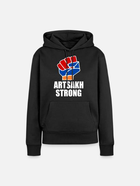 Artsakh strong - Frauen Premium Bio Hoodie - Schwarz