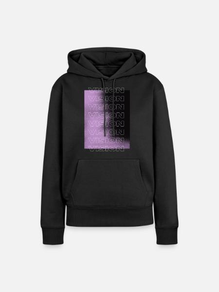 vision - Frauen Premium Bio Hoodie - Schwarz