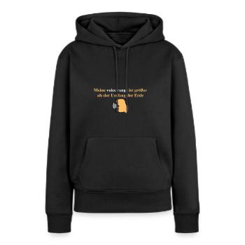 Meine Voice Range! - Frauen Premium Bio Hoodie - Schwarz - Vorne - Julia (174cm)