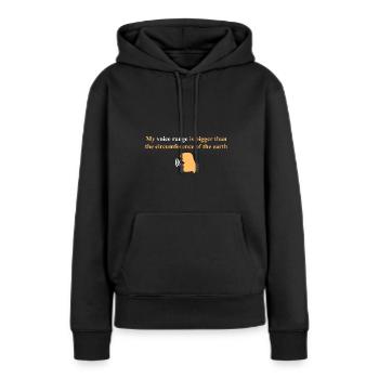 Mein Stimmumfang! - Frauen Premium Bio Hoodie - Schwarz - Vorne - Julia (174cm)