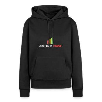 vivre de mon dividende - Sweat à capuche Premium bio Femme - noir - Devant - Julia (174cm)
