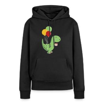 Joyeux anniversaire garçon d'anniversaire T Rex Dinosaur - Sweat à capuche Premium bio Femme - noir - Devant - Julia (174cm)