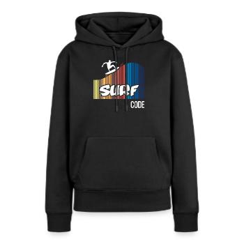 Surf Code (dark) - Women’s Premium Organic Hoodie - black - Front - Julia (174cm)