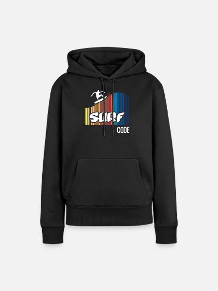 Surfcode (dunkel) - Frauen Premium Bio Hoodie - Schwarz