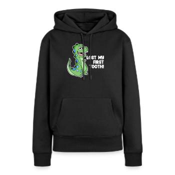 Dino Zahnlücke Kleinkind Milchzahn - Frauen Premium Bio Hoodie - Schwarz - Vorne - Julia (174cm)