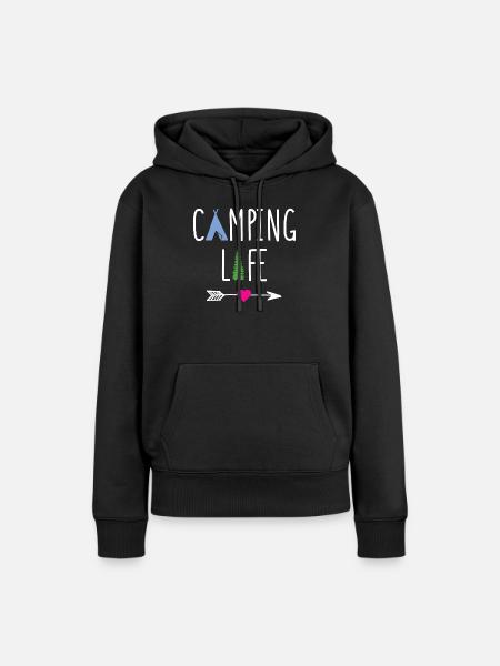 Leben auf dem Campingplatz - Frauen Premium Bio Hoodie - Schwarz