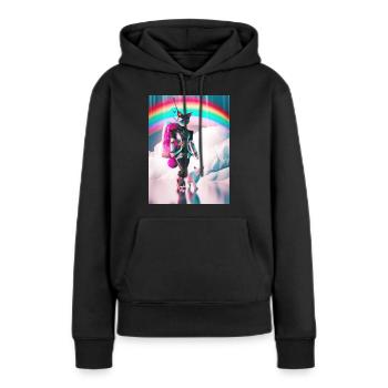 Cyborg Cats Sci-fi Geisha Idée cadeau - Sweat à capuche Premium bio Femme - noir - Devant - Julia (174cm)