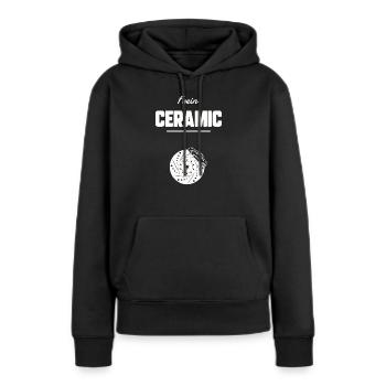 Frein ceramic - Sweat à capuche Premium bio Femme - noir - Devant - Julia (174cm)