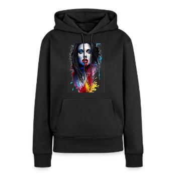 Woman - Frauen Premium Bio Hoodie - Schwarz - Vorne - Julia (174cm)