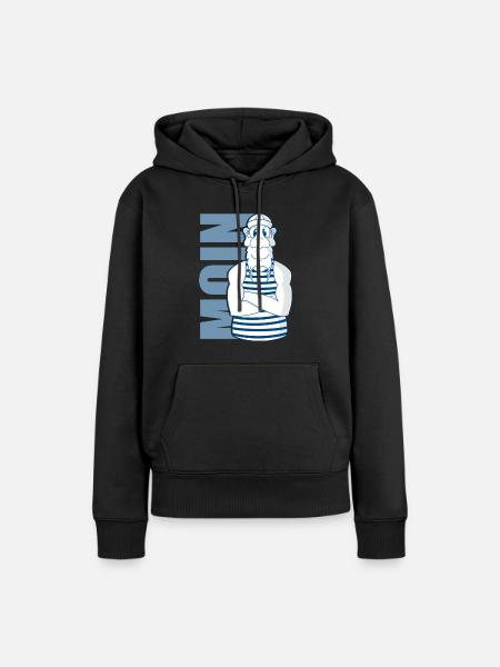 Moin Seemann - Frauen Premium Bio Hoodie - Schwarz