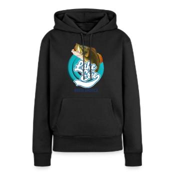 Lae Erie Nordamerika Angellogo - Frauen Premium Bio Hoodie - Schwarz - Vorne - Julia (174cm)