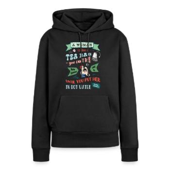 Tribute to strong women - Women’s Premium Organic Hoodie - black - Front - Julia (174cm)