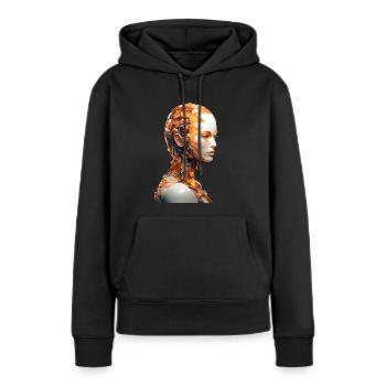 Portrait eines weiblichen Androiden - Frauen Premium Bio Hoodie - Schwarz - Vorne - Julia (174cm)