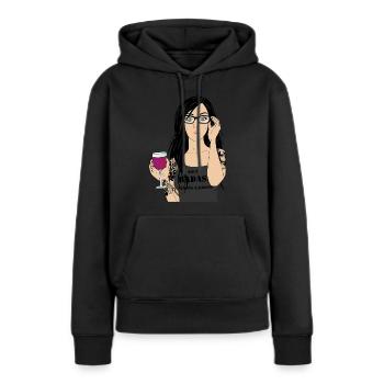 Badass - Frauen Premium Bio Hoodie - Schwarz - Vorne - Julia (174cm)