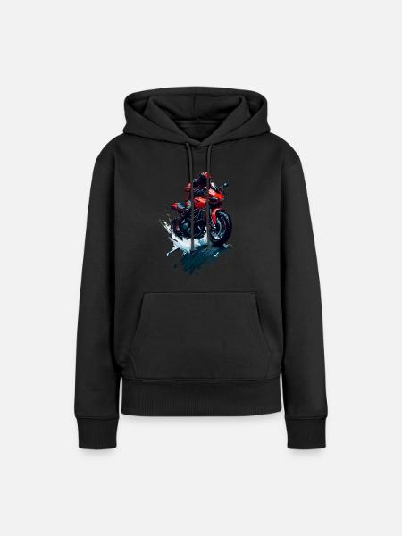 Sportmotorrad - Frauen Premium Bio Hoodie - Schwarz