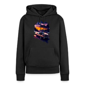 Klassischer Sportwagen - Frauen Premium Bio Hoodie - Schwarz - Vorne - Julia (174cm)