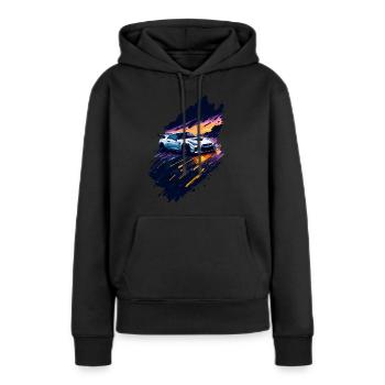 Sportwagen - Frauen Premium Bio Hoodie - Schwarz - Vorne - Julia (174cm)