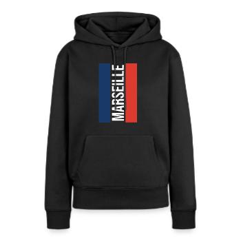Klassisches Marseille Souvenir Marseille - Frauen Premium Bio Hoodie - Schwarz - Vorne - Julia (174cm)
