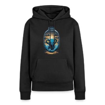 Elefant Flasche - Frauen Premium Bio Hoodie - Schwarz - Vorne - Julia (174cm)