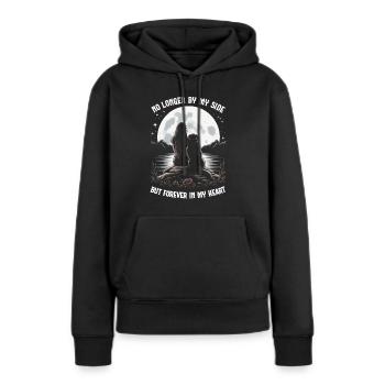Plus à mes côtés, mais pour toujours dans mon cœur - Sweat à capuche Premium bio Femme - noir - Devant - Julia (174cm)