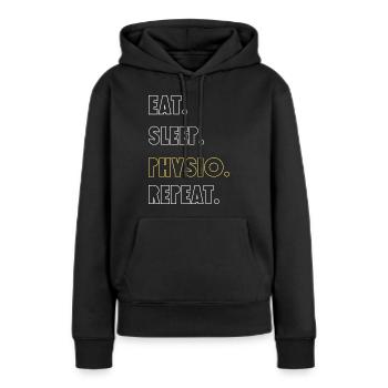 Physio - Frauen Premium Bio Hoodie - Schwarz - Vorne - Julia (174cm)