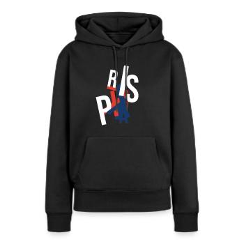 Das authentische Paris Souvenir - Frauen Premium Bio Hoodie - Schwarz - Vorne - Julia (174cm)