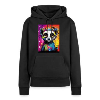[MB] Verliebtes Erdmännchen: Farbenfrohe Zuneigung - Frauen Premium Bio Hoodie - Schwarz - Vorne - Julia (174cm)