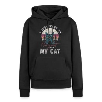 Katzen Stubentiger Wildkatze Katzenhaare - Frauen Premium Bio Hoodie - Schwarz - Vorne - Julia (174cm)