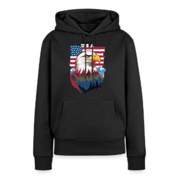 Weißkopfseeadler - Frauen Premium Bio Hoodie - Schwarz - Vorne - Julia (174cm)
