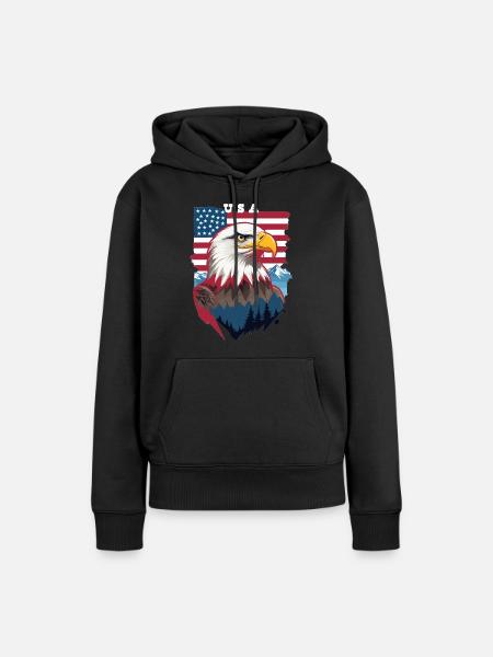 Weißkopfseeadler - Frauen Premium Bio Hoodie - Schwarz