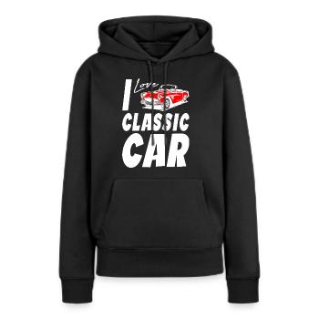I Love Classic Car - Frauen Premium Bio Hoodie - Schwarz - Vorne - Julia (174cm)