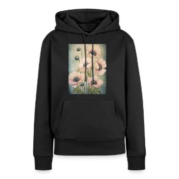 Poppies 40 - Frauen Premium Bio Hoodie - Schwarz - Vorne - Julia (174cm)