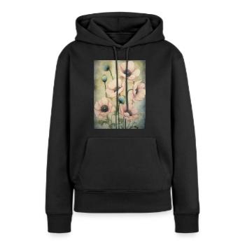 Poppies 38 - Frauen Premium Bio Hoodie - Schwarz - Vorne - Julia (174cm)