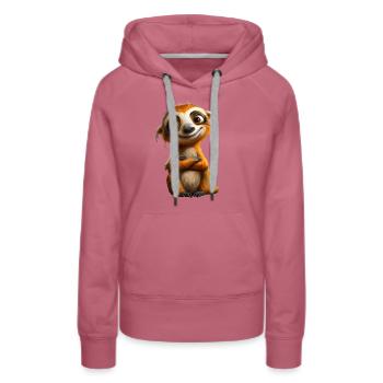 Toons #lovely paresseux - Sweat à capuche Premium bio Femme - mauve - Devant - Isabella (175cm)