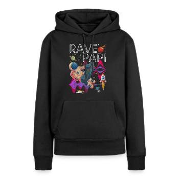 Discothèque rave - Sweat à capuche Premium bio Femme - noir - Devant - Julia (174cm)