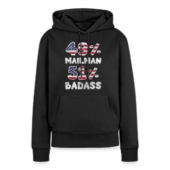 Post Kurier Briefzusteller - Frauen Premium Bio Hoodie - Schwarz - Vorne - Julia (174cm)
